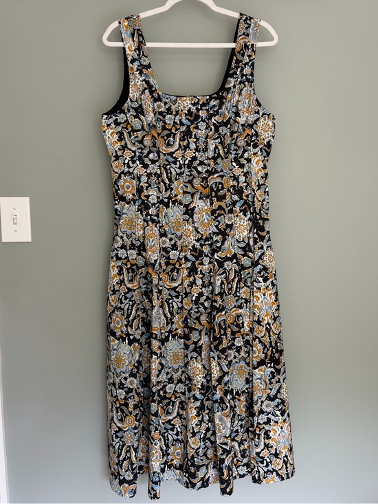 Veronica Beard Dresses & Skirts - Veronica Beard Jolie Black Gold Blue Floral Paisley Sleeveless A-Line Midi Dress